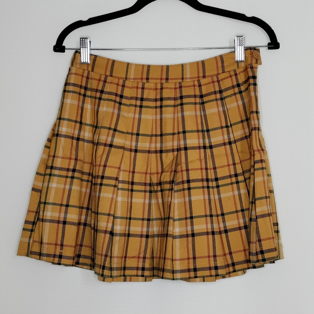 Forever 21 Mustard Yellow Plaid Mini Skirt